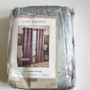 New City Velvet Pale Blue Grommet Style One Curtain Panel